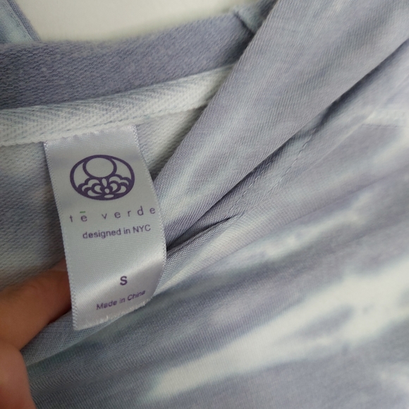 Small Tie Dye Sunset Sunrise Hoodie Te Verde - Picture 3 of 7